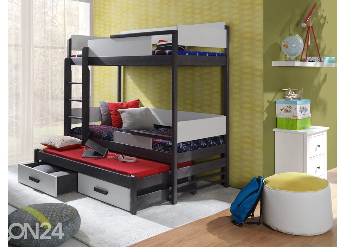 Kerrossänky Kolmelle 90x200 Cm - Image 3