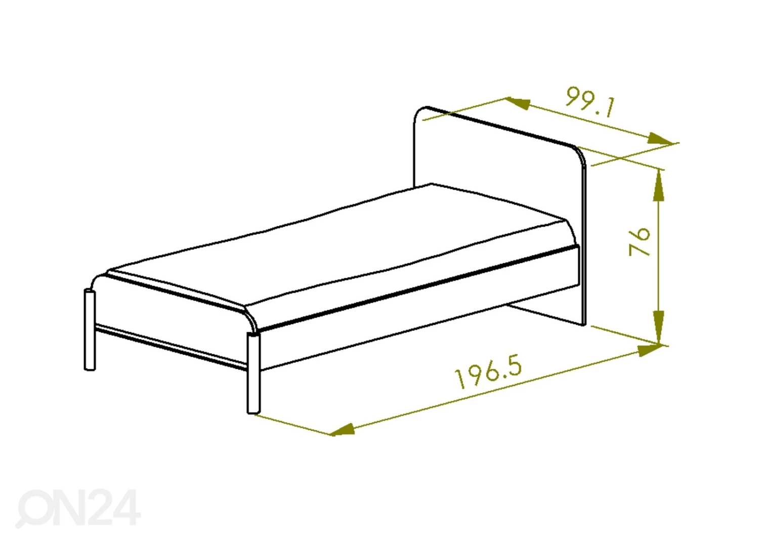 Lasten Sänky Lucia 90x190 Cm