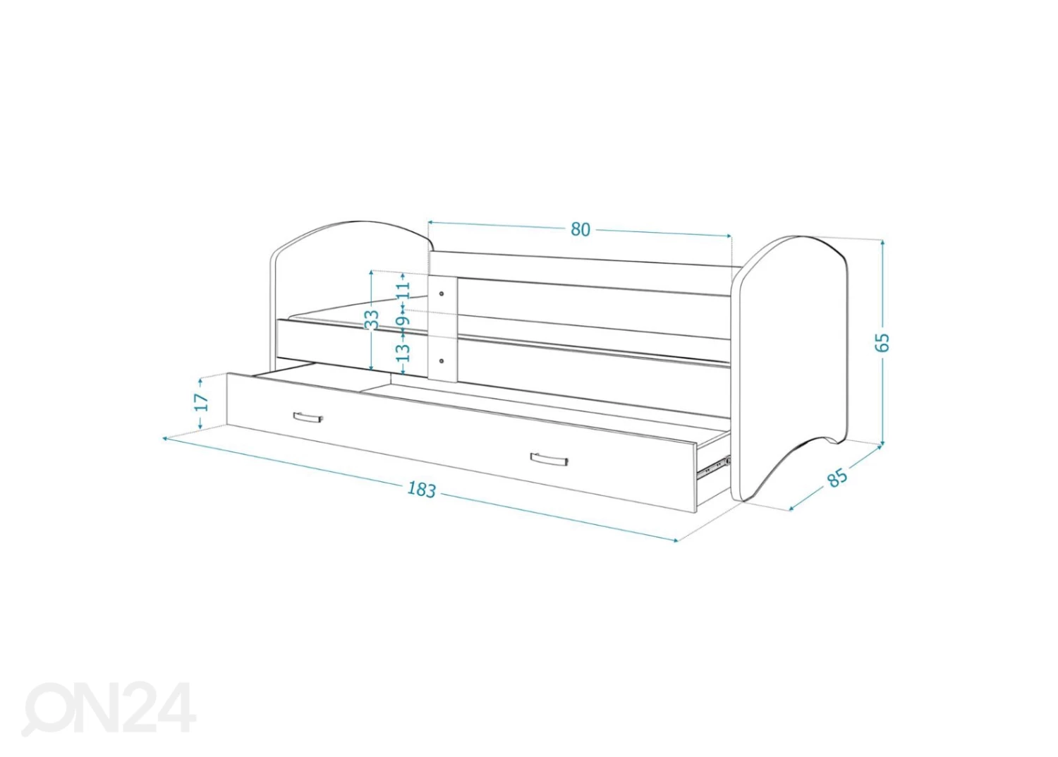 Lastensänky 80x180 Cm, Vihreä/nro 34 - Image 2