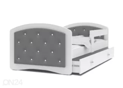Lastensänky 90x200 Cm, Valkoinen/harmaa