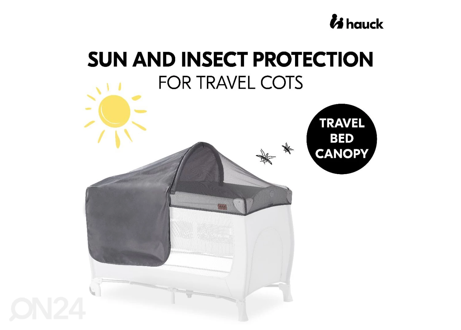 Matkasängyn Katos-hyönteisverkko Hauck Travel Bed Canopy Harmaa - Image 2