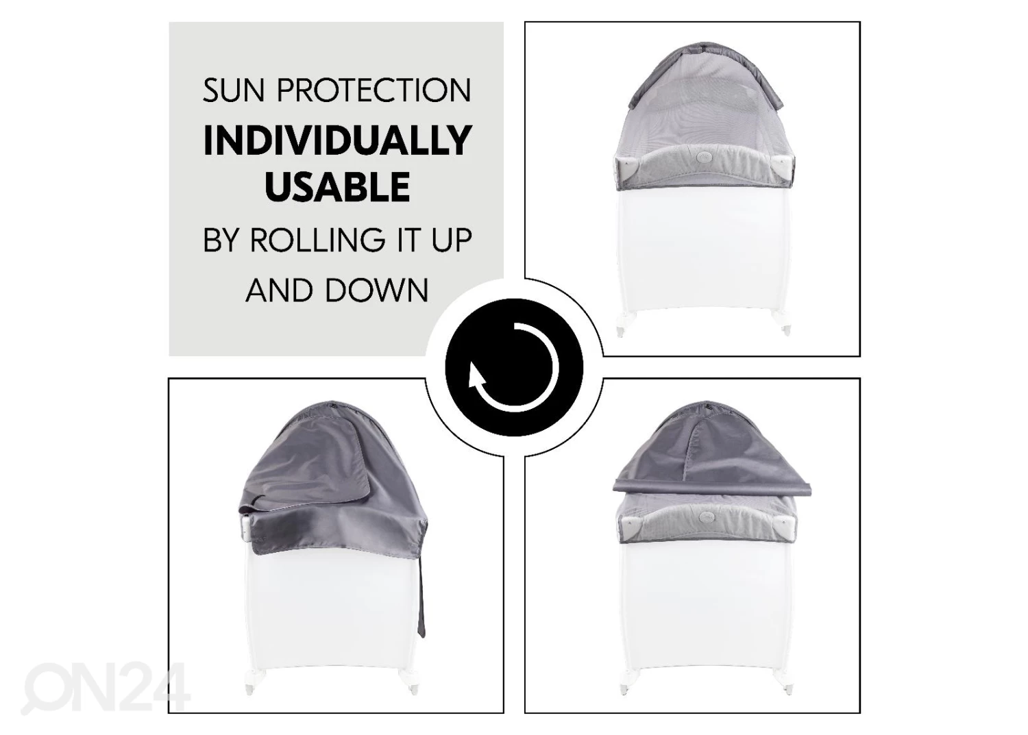 Matkasängyn Katos-hyönteisverkko Hauck Travel Bed Canopy Harmaa - Image 5