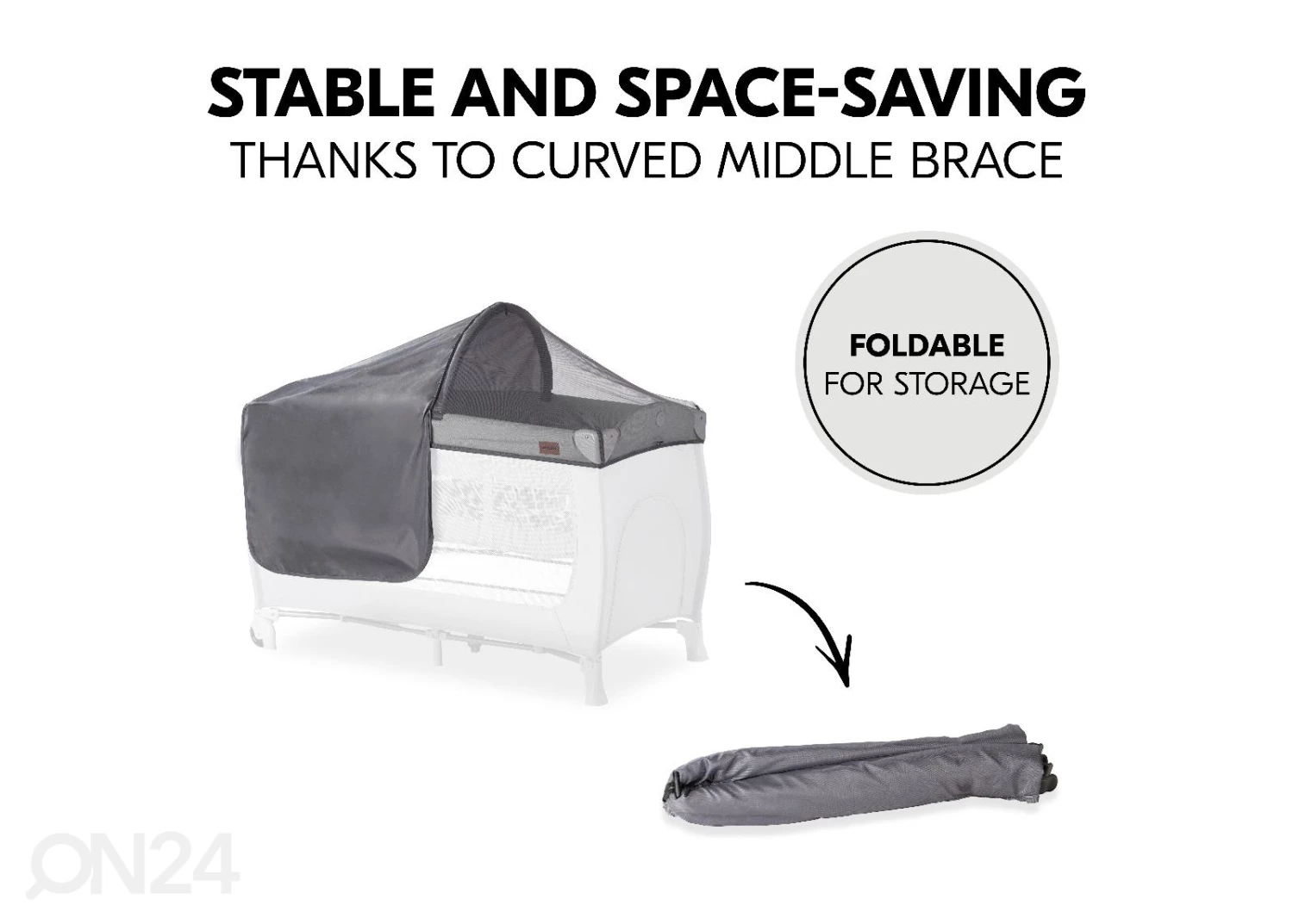 Matkasängyn Katos-hyönteisverkko Hauck Travel Bed Canopy Harmaa - Image 8