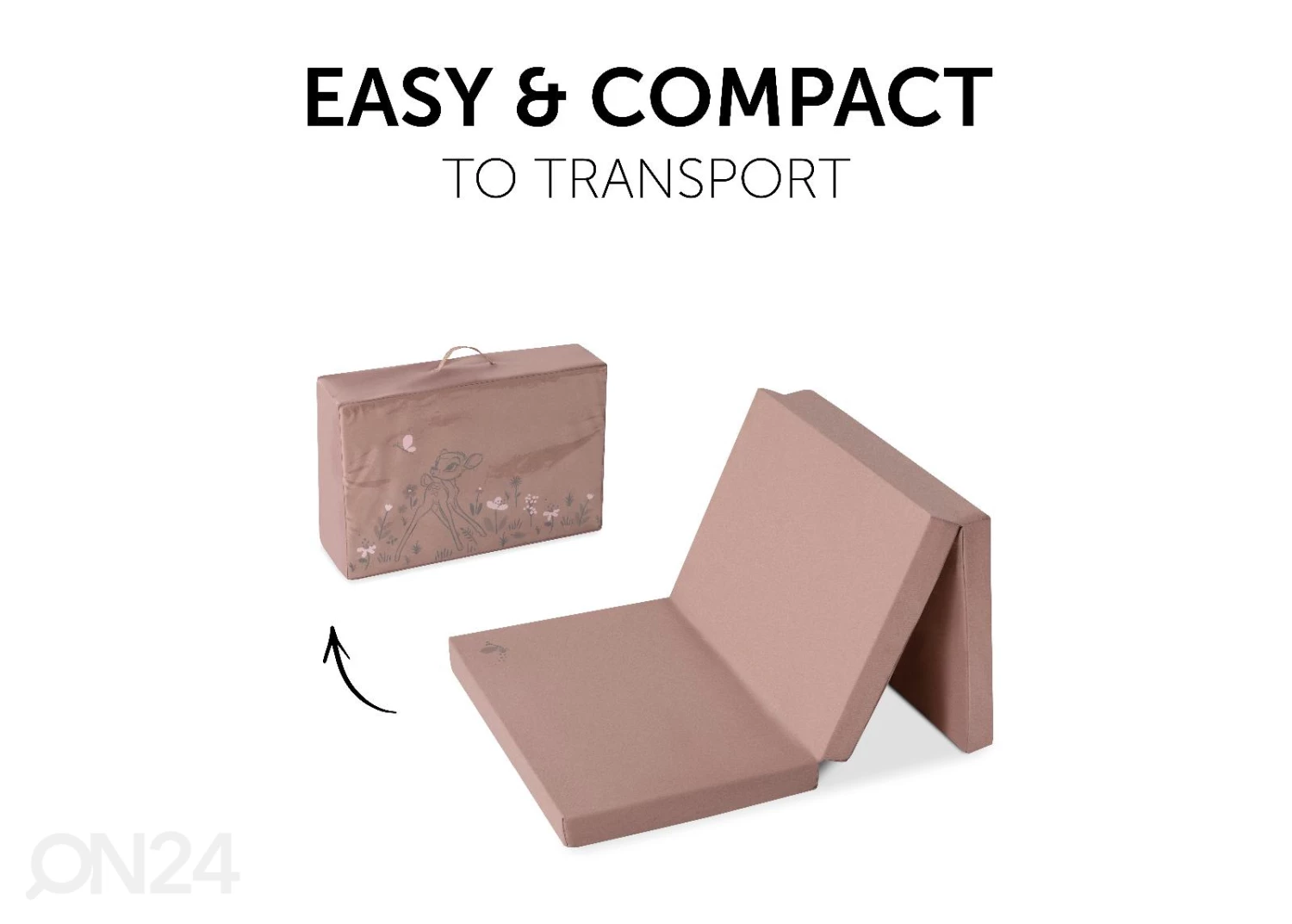 Matkasängyn Patja 60x120 Cm Hauck Sleeper Bambi Roosa - Image 5