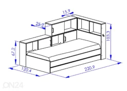 Monitoimisänky Erwan 90x200 Cm