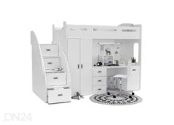 Monitoimisänky + Patja 80x200 Cm, Valkoinen