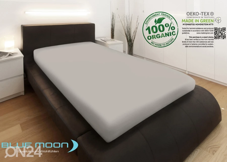 Muotoonommeltu Lakana 90x200 Cm 100% Organic 2 Kpl