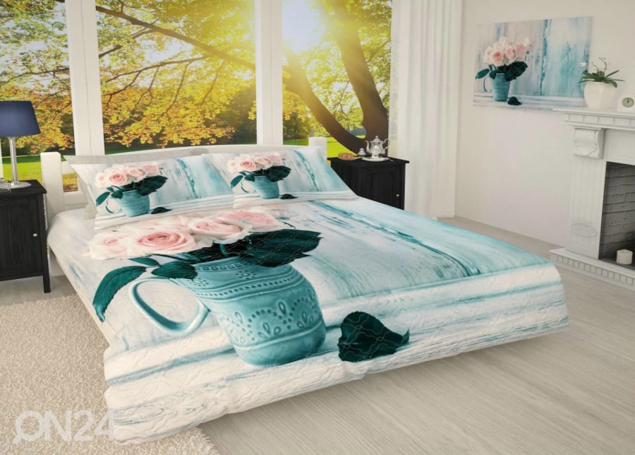 Päiväpeitto Ruusut Kannussa 215x240 Cm