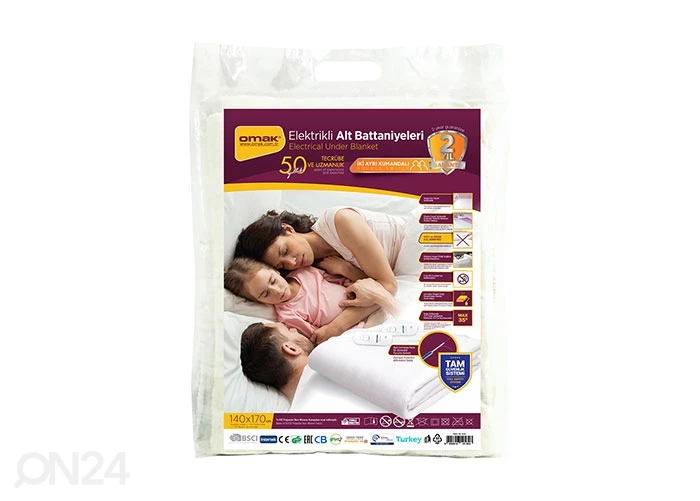 Sähkölämmitteinen Peitto Kahdelle 2 Kaukosäädintä Omak 140x170 Cm - Image 2