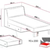 Sänky 90x200 Cm + Vuodevaatelaatikko