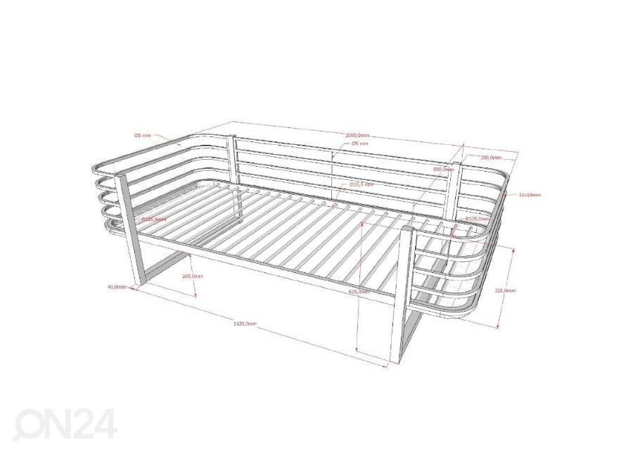 Sänky Oscar 90x200 Cm, Musta - Image 3