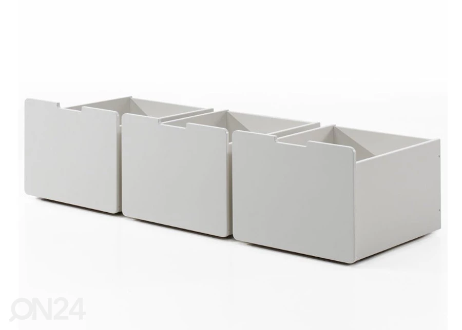 Vuodevaatelaatikot Pino 3 Kpl, Valkoinen
